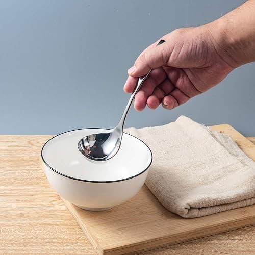 IMEEA Gravy Spoon Mini Gravy Ladle Drizzle Spoon 18/10 Stainless Steel Small Ladle for Sauce Serving, Set of 2 thumbnail 4