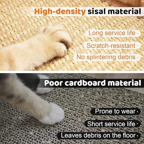 Chuiendi Cat Scratcher, Natural Sisal Cat Scratcher Pad & Interactive Kitten Toy with Ball Track and Catnip Ball for Indoor Chasing, Hunting, Mental and Physical Exercise, Puzzle for Small Cats thumbnail 7