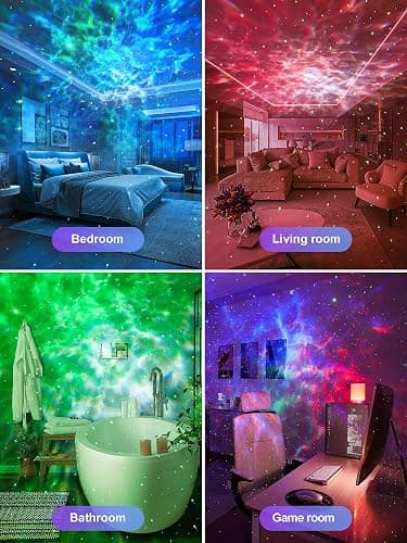 One Fire Galaxy Projector for Bedroom Christmas Gifts for Teen Boys Gifts Women Gifts for Teenage Girls 15 Colors+ 15 White Noise+ Bluetooth Star Projector Night Light for Kids Room Decor Lava Lamp thumbnail 8