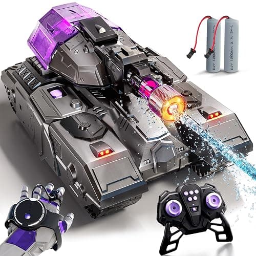 TOPMVP 2.4GHZ Remote Control Car Tank,RC Drift Tank with High Power Continuous Shooting Water,Large Water Storage & Lighting,Outdoor RC Gesture Stunt Car with Water Gun for Boys Birthday Ages 8-12. - Image 1