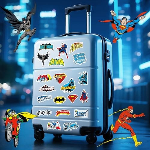 Superhero Stickers for Water Bottles – 50PCS Cool Comic Hero Stickers | Waterproof Vinyl Decals for Laptop, Skateboard, Phone, Luggage, Scrapbook, Party Favors, Birthday Gifts for Kids Teens Adults thumbnail 2