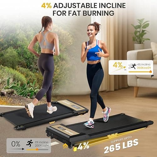 Small Walking Pad with Incline, Treadmill with Incline | Tapis Roulant thumbnail 5