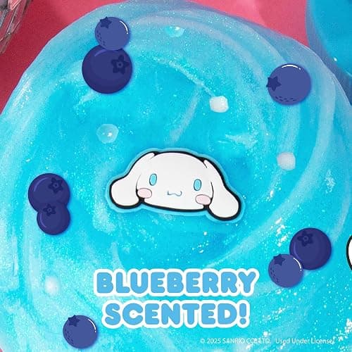 Cinnamoroll SLIMYGLOOP Jar, 8 oz. Blueberry-Scented Glitter Slime with Mix-Ins & Collectible Charm thumbnail 4