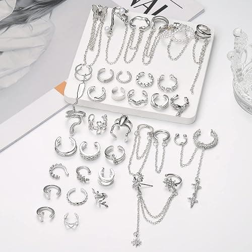 Florideco Ear Cuff Earrings Set for Women Adjustable Fake Earring Cuffs Non Piercing Earring Set Ear Jewelry Set thumbnail 5