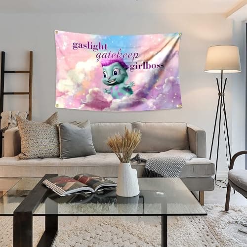 Funny Beliefs Happiness Tapestry 3 * 5 Feet With Four Brass Buttonholes For Hanging Suitable For Indoor University Dormitory Party Tapestry Art poster (girlboss) thumbnail 2