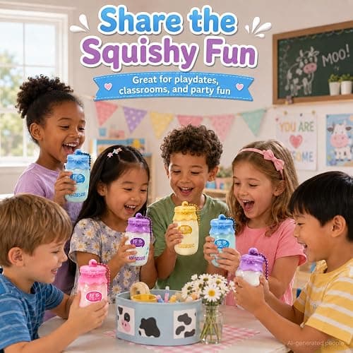 4Pack Milk Bottle Squishy Fidget Toys , Kawaii Keychain Squeeze Squishies Toys for Adults Stress Relief, Cute Sensory Aesthetic Bag Charm, Novelty Party Favors Goodie Bag Stuffers Gifts thumbnail 2