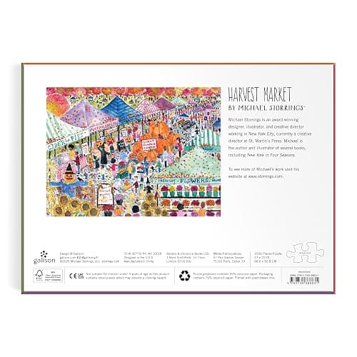 Galison Harvest Market – 1000 Piece Michael Storrings Jigsaw Puzzle Featuring Beautiful Artwork of A Harvest Market in The Fall thumbnail 4