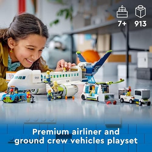 LEGO City Passenger Airplane Toy - Building Set for Boys & Girls, Ages 7+ - Educational Gift for Kids - W/Buildable Vehicle Toys & 9 Minifigures - 60367 thumbnail 3