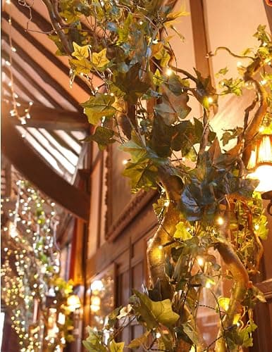 Flojery 78Ft 12pcs Silk Artificial Ivy Vine Hanging Leaves Plant Greenery Decor Party Home Garden Wedding Wall Decor (Green) thumbnail 2