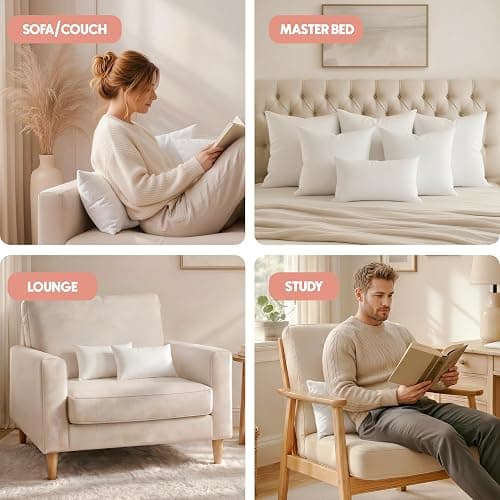 Utopia Bedding 12x20 Pillow Inserts, Set of 2, White – Indoor Decorative Throw Pillows for Bed, Sofa & Couch – Soft, Supportive & Fluffy Cushion Inserts thumbnail 7