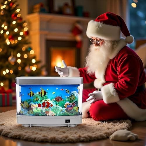Lightahead Sensory Artificial Aquarium Lamp – LED Virtual Fake Fish Tank with Moving Marine Life Animation Ocean in Motion– Relaxing Ocean Scene Night Light for Kids and Adults (Marine Life A) thumbnail 3