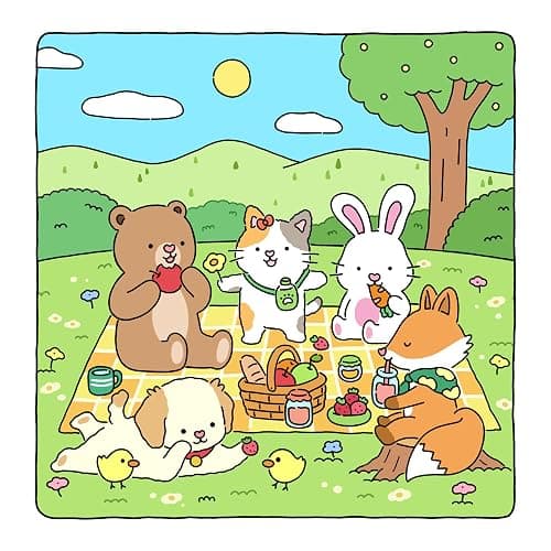 Fuzzy Friends: Super Cute Coloring Book for Adults and Teens Featuring Adorable Animals Characters (Fuzzy Friends Coloring) thumbnail 3