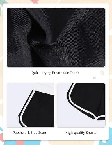 Gaupafmb Girls Bikini 3PCS Swim Sets Color Block Crop Top Briefs with Shorts for 7-16 Years thumbnail 8