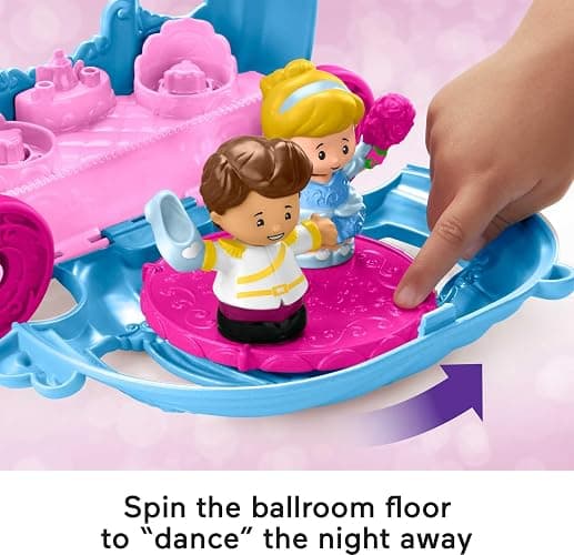 Fisher-Price Little People Toddler Toy Disney Princess Cinderella’s Dancing Carriage Playset with Figures for Pretend Play Ages 18+ Months​ thumbnail 4