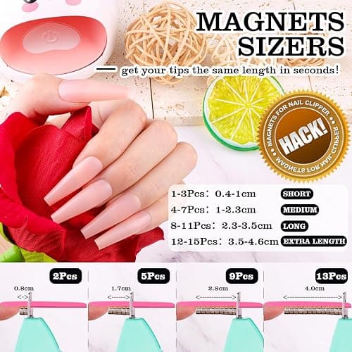 Green Adjustable Nail Clippers with Magnets Sizers for Acrylic Nails, Artificial Fake Nail False Nail Tip Cutter Trimmer Manicure Pedicure Sharp Blade Clip Tool For Salon Home Art Beauty thumbnail 3