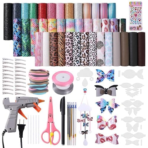 LITCHI Leather Bow Making Kit, Faux Leather Bow Kit, Faux Leather Bow Making Kit - Image 1
