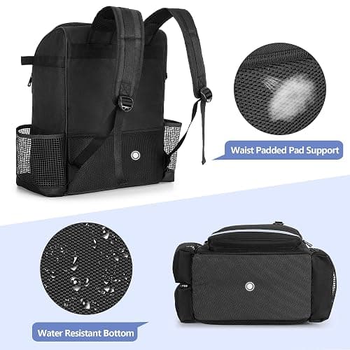 LoDrid Cleaning Backpack with Thickened Adjustable Shoulder Straps, Black | Large Cleaning Caddy Organizer with Multiple Pockets for Cleaning and Housework, Patent Designed thumbnail 6