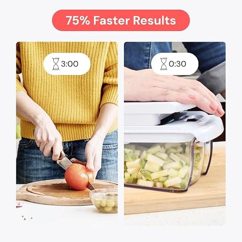 Fullstar The Original Pro Chopper - Vegetable Chopper and Spiralizer, Food Chopper with Container, Fruit Slicer, Kitchen Gadgets & Gifts, Home Essentials (8 in 1, White) thumbnail 4