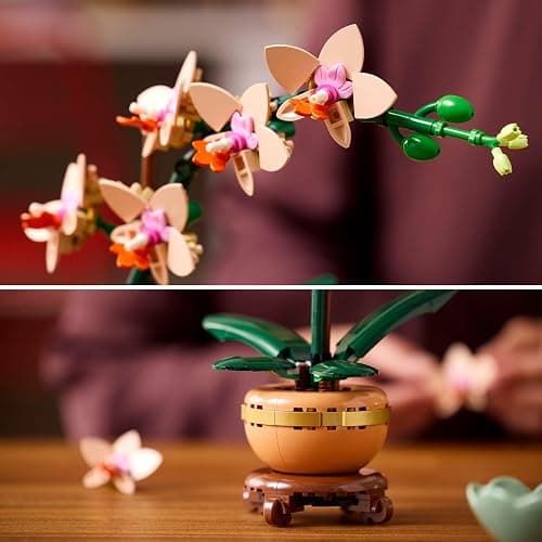 LEGO Botanicals Mini Orchid - Artificial Flowers Set for Adults - Indoor Plant with Terracotta Style Flowerpot - Home Decor Gift for Women and Men - 10343 thumbnail 5
