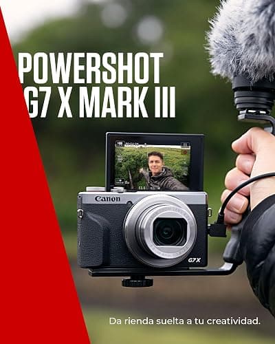 Canon Powershot G7 X Mark III 3638C002 - Cámara Digital (20.1 MP, Pantalla Táctil LCD Plegable de 7.5 cm, Pantalla Abatible, WLAN, Zoom de 4.2X, 4K, CMOS) Plata thumbnail 2