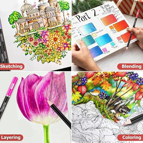 Soucolor 72-Color Colored Pencils for Adult Coloring Books, Christmas Stocking Stuffers for Teen Girl Boys Gifts, Soft Core Color Pencil Set for Kids Art Supplies, Coloring Drawing Sketching Pencils thumbnail 5