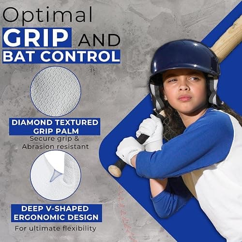 HANDLANDY Baseball Batting Gloves for Adult Youth, Grip Breathable Softball Batting Gloves Fit Men Kids Boys Girls thumbnail 5