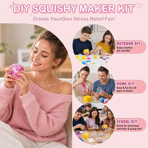 DIY Stress Ball Making Kit - 12 TPR Skins - Immersive Asmr Ball Squishy kit- Craft Kits Stress Balls - Crunchy Stress Ball - Handmade Make Your Own Fidget Stress Balls Kit for Adults thumbnail 4
