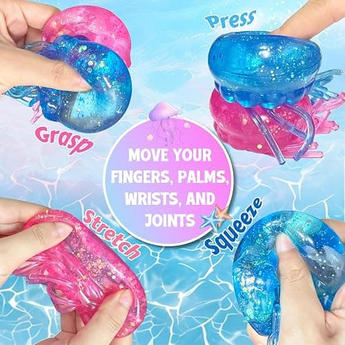 OESINS 2Pcs Jellyfish Squeeze Toys, Drop Malt Sugar Ball Relieve Stress | Squishies Slow Rising Fidget Toy for Kids, Sensory Toys for Anxiety Stress Relief, Summer Party Gifts for Kids Adult thumbnail 4