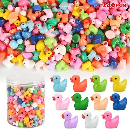 240pcs Mini Ducks, Tiny Resin Duck Small Plastic Animals Figurines Bulk | Little Ducks for Miniature Landscape Aquarium Potted Fairy Garden Home Dollhouse Decor Accessories Party Favors Toys Gifts - Image 1