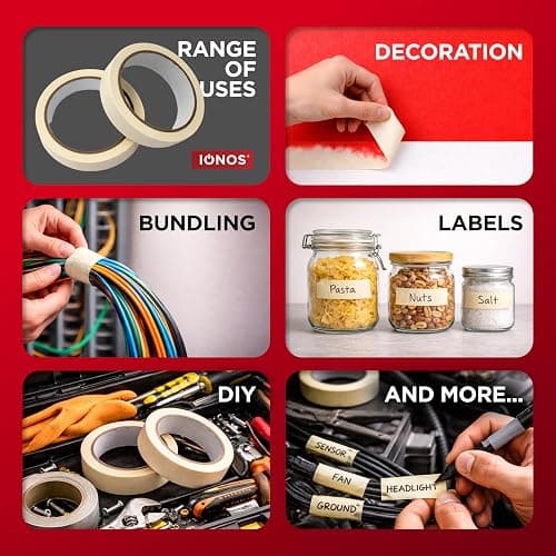 Status IONOS Masking Tape, Pack of 2, 23mm x 20 Metres | Multi-Surface Decorating Tape, DIY and Painting, Clean Removal, Easy Tear Design, IONMT23MM2PKX2 thumbnail 5