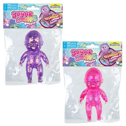 ORB Sugar Swaps Jumbo Baby Squishies Pink and Purple 2 Pack - 2 Big, Sparkly Sugar Baby Squishy Toys to Stretch, Squeeze, Collect, Trade - Stress Relief, Sensory and Fidget Toys for Kids and Adults thumbnail 6