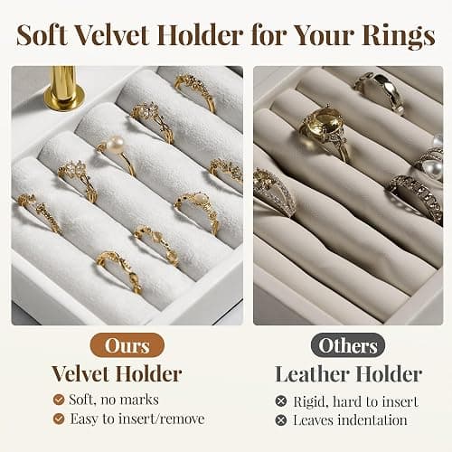 bussdis 3 Tier Bracelet Holder Display - White Leather Bracelet Holder, Detachable T Bar Jewelry Holder Organizer for Bracelet, Necklace, Earrings, Rings, Watches, Bangle thumbnail 5