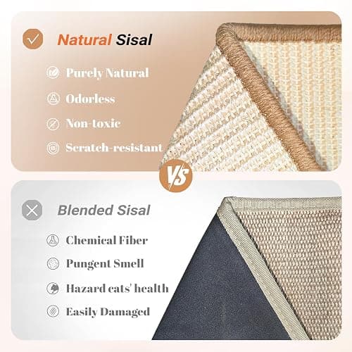 CHEERHOME PETS Sisal Cat Scratcher Bed Indoor Wooden Cat Furniture (Large) | Cat Hammock For Scratching Pad And Lounge. Natural Sisal Scratch Post. Space-Saving Cat Chair Design. Indoor Multi-Cat Home thumbnail 5
