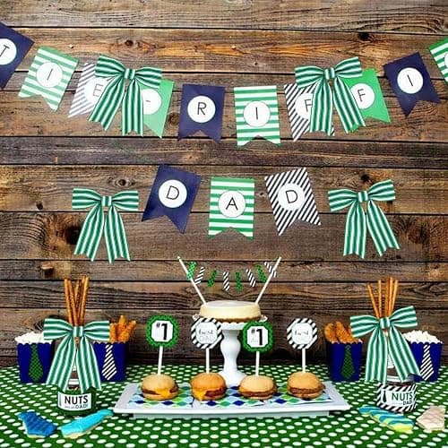 TONIFUL 2 Rolls-2 Inch Green Striped Wired Ribbon, Green and White Stripe Wired Ribbon for Gift Wrapping, Indoor, Bows Making, Wedding Birthday Party Decoration (6yds/roll) thumbnail 2