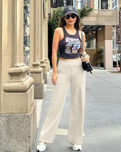 G4Free EverGoing Yoga Pants Women Wide Leg Pants with Pockets High Waist Stretch Dress Casual Sweatpants Petite/Regular/Tall thumbnail 3