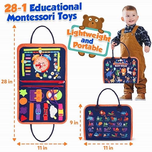 Toddler Toys Busy Board - Montessori Toys for 1-5 Year Old Boy Girl Birthday Gifts for Kids, Sensory Toys Baby Essentials, Busy Book for Toddlers 1-5 Year Old, Airplane Activities Toys Gifts - Children_toys thumbnail 2