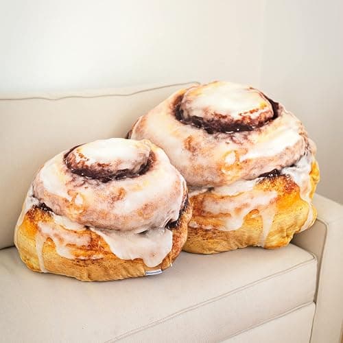 Much Comfort 22" 3D Gooey Cinnamon Bun Throw Pillow - Made with Super Soft & Ultra Premium Fabric - Cute, Comfortable, Plush, Stuffed, Round, Squishy Cushion for Home Decor - Best Funny Gift - Medium thumbnail 2