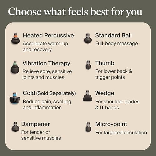 Therabody Theragun PRO Plus - 6-in-1 Deep Tissue Percussion Massage Gun, Handheld Personal Massager for Full Body Pain Relief & Muscle Tension with Biometric Breathwork, Vibration & Heated Attachments thumbnail 9