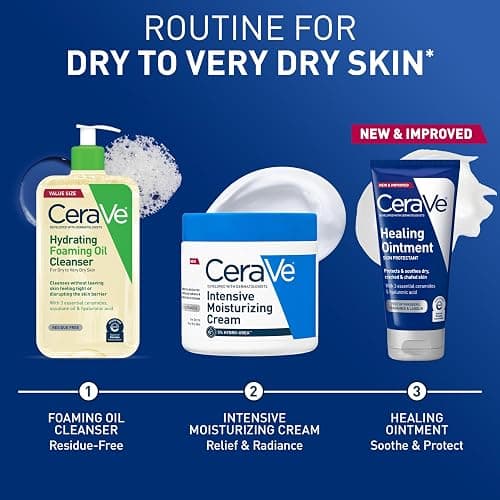 CeraVe Healing Ointment, Hydrating Skin Protectant With Petrolatum, Hyaluronic Acid & Ceramides, Face & Body Skin Barrier Repair For Cracked, Chafed, Dry Skin, Fragrance Free & Lanolin Free, 5 Oz thumbnail 8