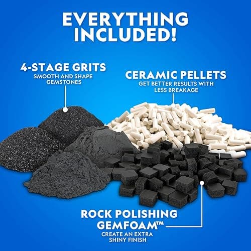 NATIONAL GEOGRAPHIC Rock Tumbler Grit & Media Refill Kit – Rock Polishing Supplies Kit, 4-Stage Silicon Carbide Bulk Grit, 1.5 Pounds of Ceramic Pellets, Stone Tumbling & GemFoam Polishing Media thumbnail 2