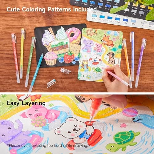 Shuttle Art Colored Pens, 72 Vibrant Colors Cute Journal Pens 0.6mm Fine Point Colored Gel Pens for Black Paper in Portable Bag for Coloring Writing Drawing Journaling Note Taking School Office Home thumbnail 6