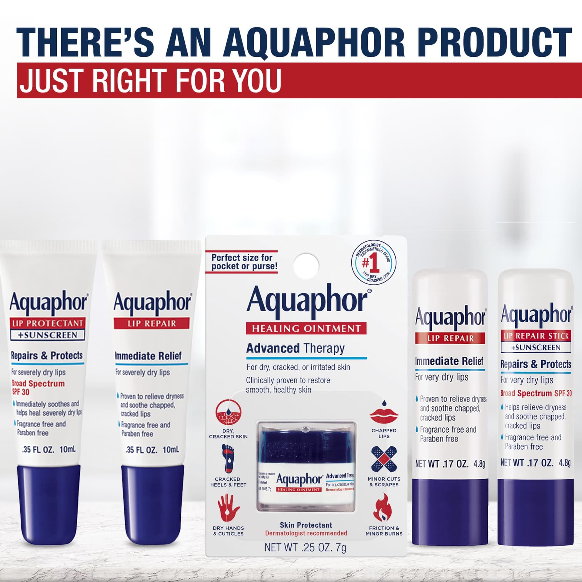 Aquaphor Lip Repair - Soothe Dry, Chapped Lips - Two .35 oz. Tubes thumbnail 5