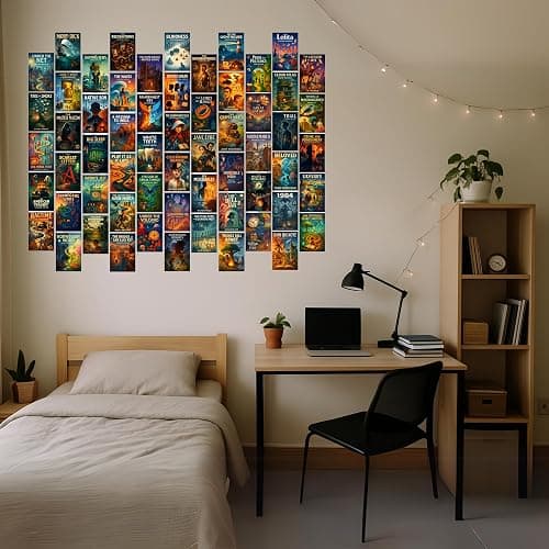 Novel Book Wall Collage Kit - Library Classroom Book Decor Aesthetic - Literature Educational Posters & Prints For Classroom Decorations - Middle School Classroom Must Haves - 4x6 Inches Set of 60 thumbnail 8
