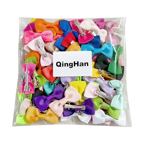 QingHan Dog Hair Bows 2 inches Small Puppy Bowknot Clips for Pet Grooming Accessories Doggy 60Pcs (30 Pairs) thumbnail 7