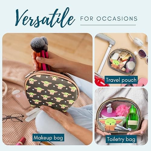 Loungefly Mandalorian Baby Yoda Grogu The Child 2 Piece Cosmetics Bag Set thumbnail 4