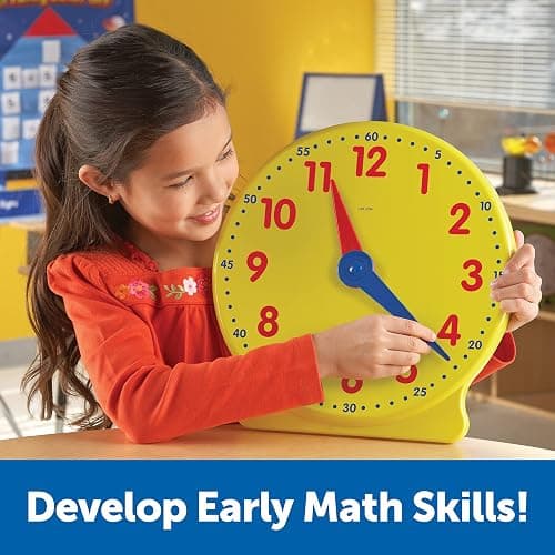 Learning Resources Big Time Learning Clock, Analog Clock, Homeschool, 12 Hour, Basic Math Development, Ages 5+ thumbnail 2