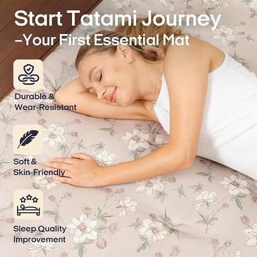 Syrinx Water Resistant Japanese Futon Mattress, Twin Size 75"x39", 2.5 Inch Thick Japanese Floor Mattress Tatami Mat, Foldable Floor Bed Sleeping Pad for Dormitory Guest Room Camping thumbnail 2