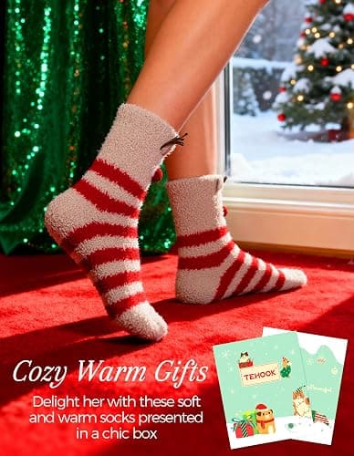 Fluffy Fuzzy Plush Sleeping Slipper Socks thumbnail 2