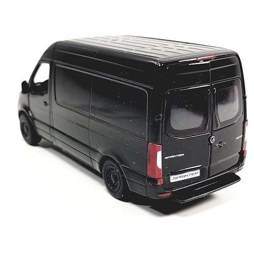 KiNSMART - Mercedes-Benz Sprinter Cargo Van 1:48 O Scale 5" Die Cast Metal Model Toy Van, Pull-Back Action (Black) thumbnail 6