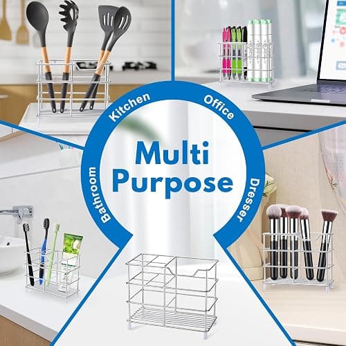Toothbrush Holders for Bathrooms 304 Stainless Steel Quick Drying Silver | Upgrade Heavy Duty Sturdy Durable Toothpaste Holder Bathroom Organizer Storage Decor Accessories Tooth Brush Holder Caddy thumbnail 6